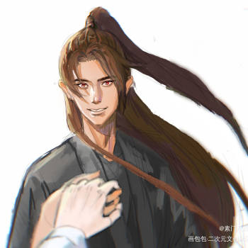 我流周晖_提灯映桃花周晖厚涂同人绘画作品