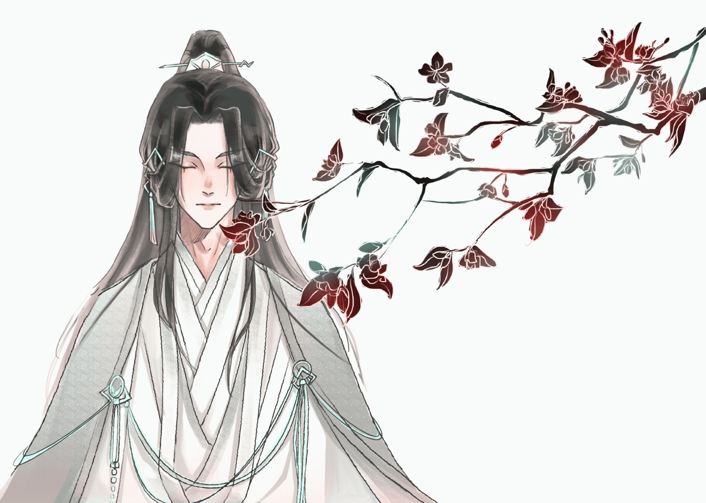 晚宁_二哈和他的白猫师尊楚晚宁同人绘画作品