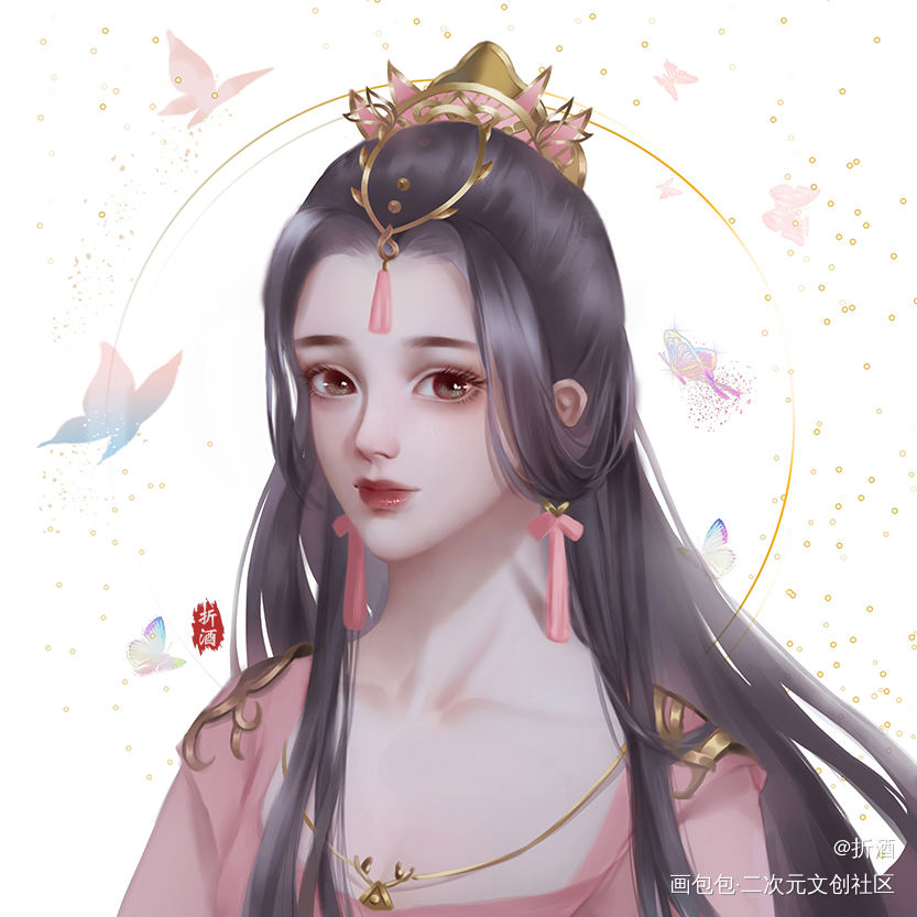 破晓秀姐_剑网3秀姐厚涂头像插画同人绘画作品