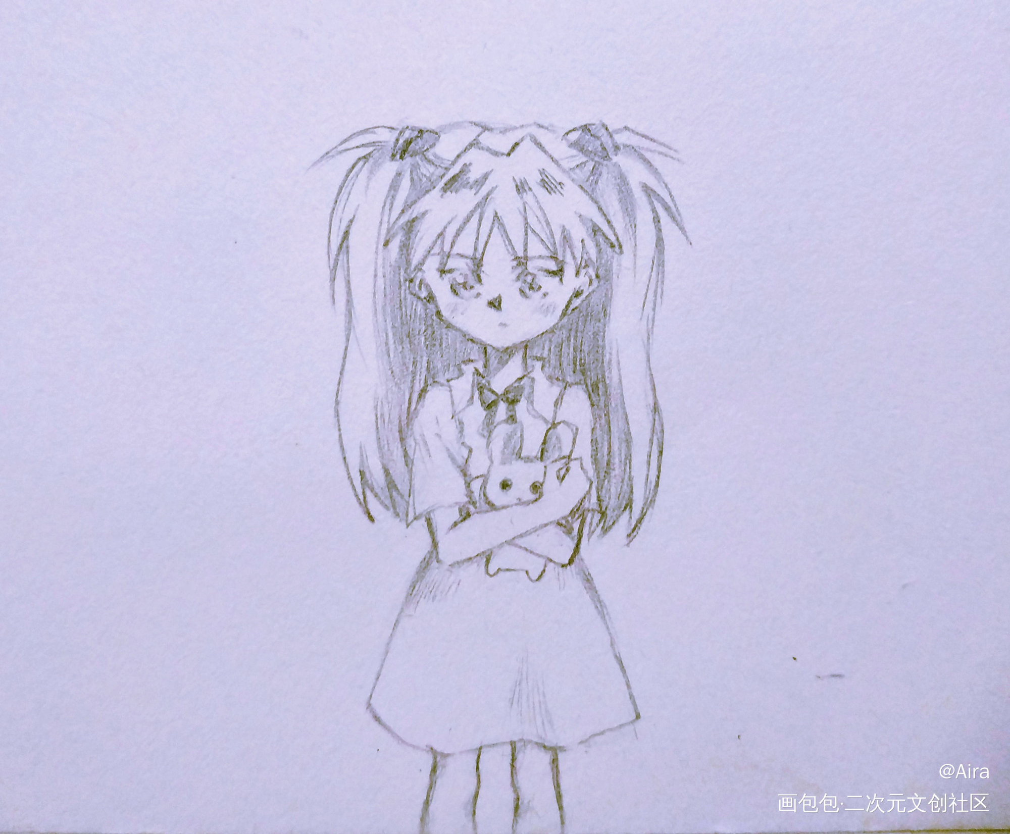 香香_EVA绫波丽明日香绫波丽＋明日香水彩平涂日系同人绘画作品