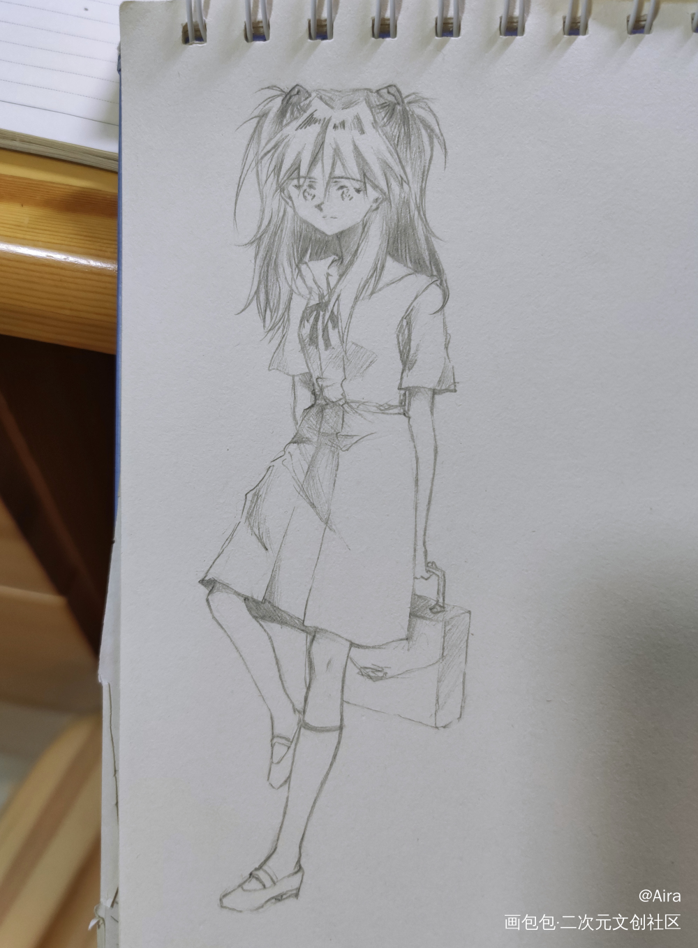 香香_EVA绫波丽明日香绫波丽＋明日香水彩平涂日系同人绘画作品
