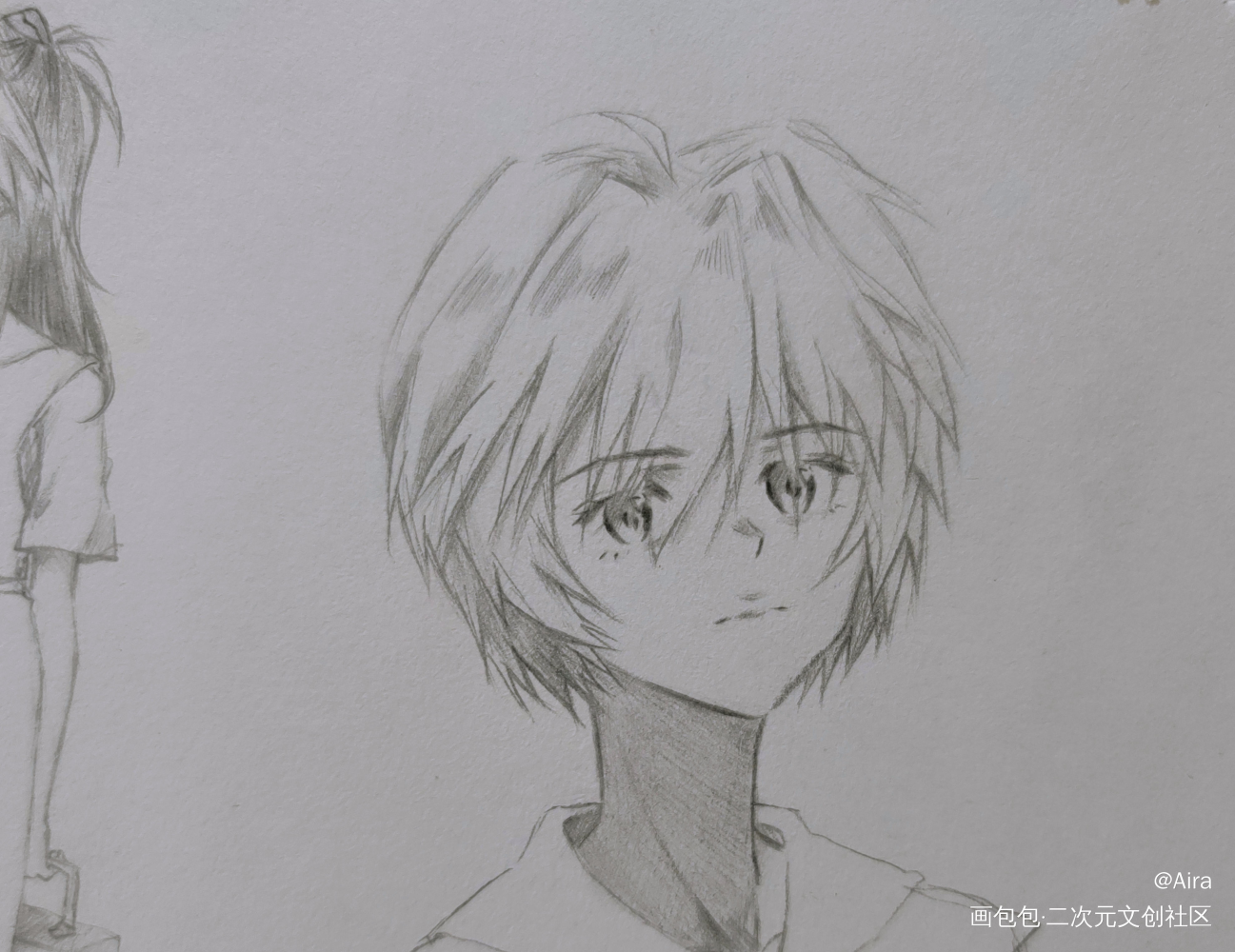 香香_EVA绫波丽明日香绫波丽＋明日香水彩平涂日系同人绘画作品