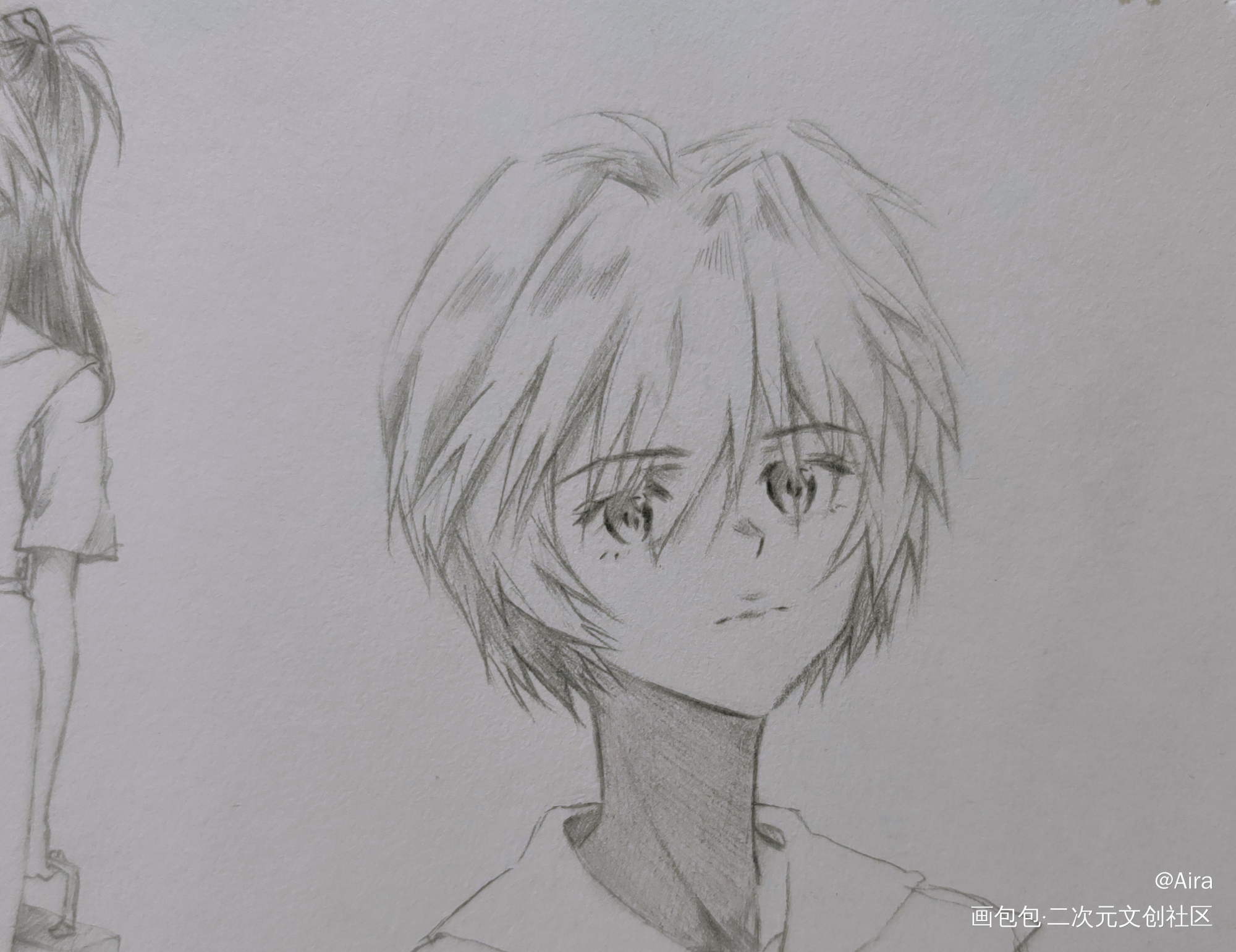 香香_EVA绫波丽明日香绫波丽＋明日香水彩平涂日系同人绘画作品