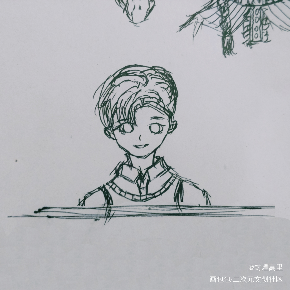 摸鱼，学院简_188男团简隋英草稿同人摸鱼绘画作品