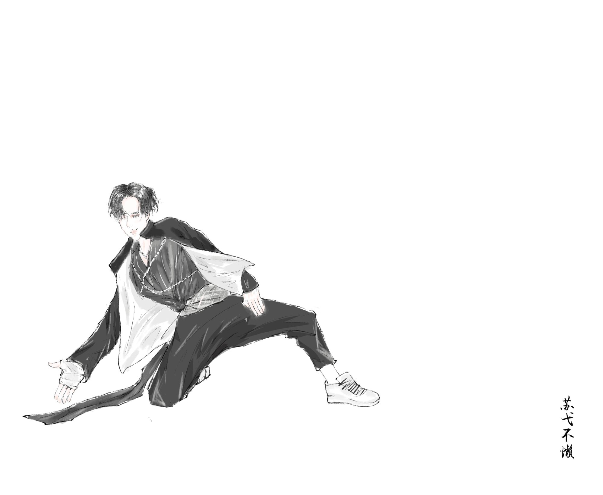 龙拳_平涂同人博君一肖王一博绘画作品