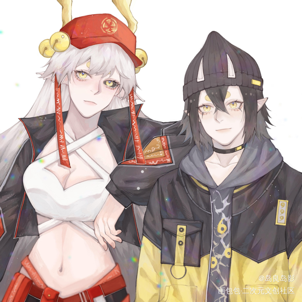 铃鹿姐弟_阴阳师大岳丸铃鹿御前厚涂日系我要上首推同人绘画作品