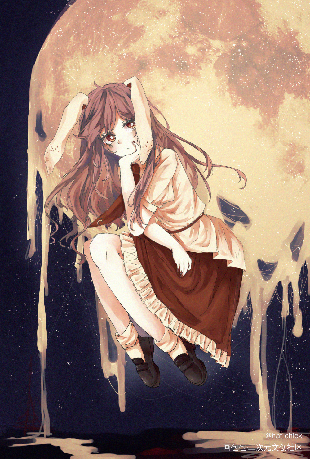 moon_东方project铃仙日系插画同人绘画作品