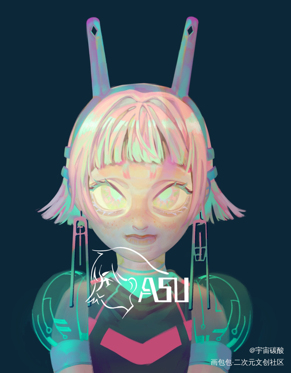 可能是自设的摸鱼_厚涂头像原创ococ绘画作品