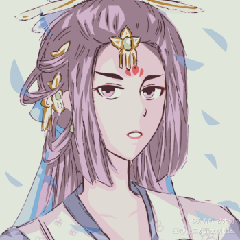 "_墨魂墨魂鱼玄机古风平涂头像同人绘画作品