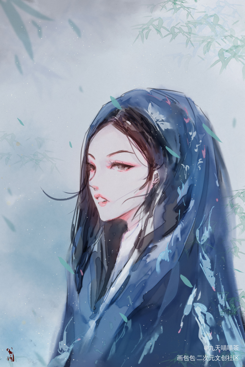 今日小姐姐～_水墨古风人物古风原创原创绘画作品