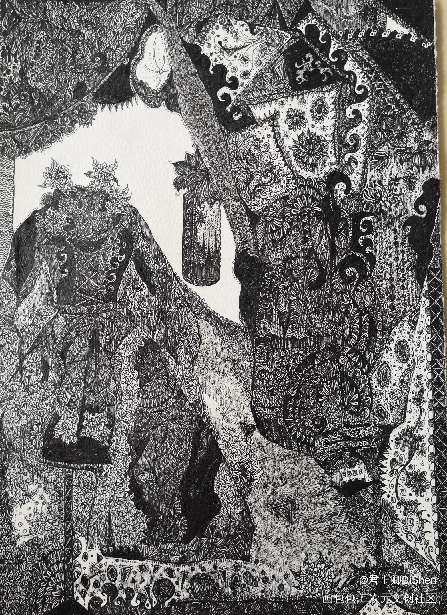 ٩(๑òωó๑)۶_黑塔利亚第五人格立绘平涂场景设计场景插画我要上首推插画黑白插画原创绘画作品