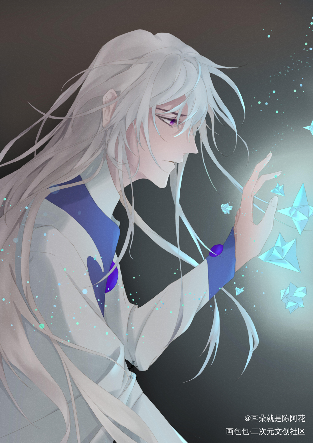 月_魔卡少女樱月平涂日系插画同人绘画作品