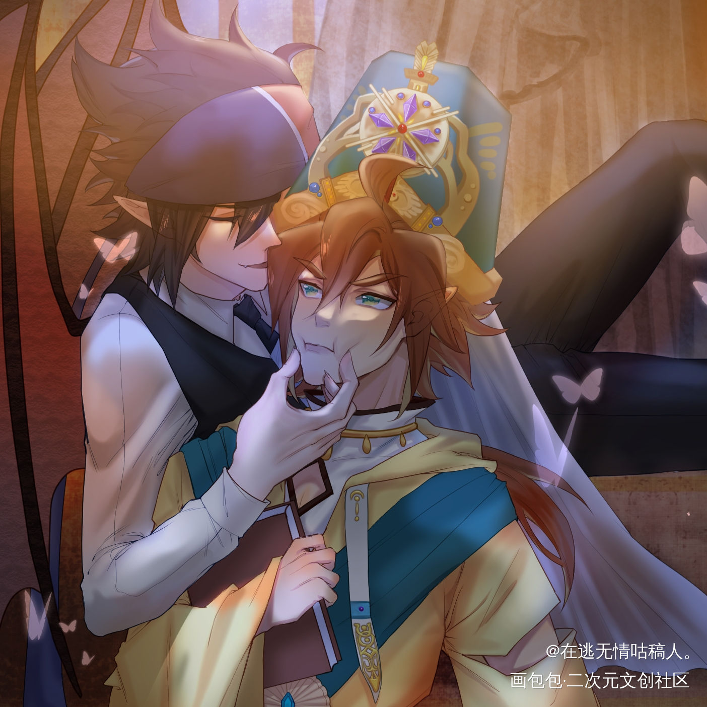 吸血鬼雷✖️神官安_凹凸世界雷安雷狮安迷修绘画作品