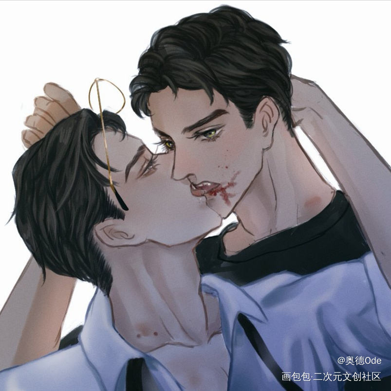 ONE KISS_针锋对决188男团顾青裴原炀绘画作品