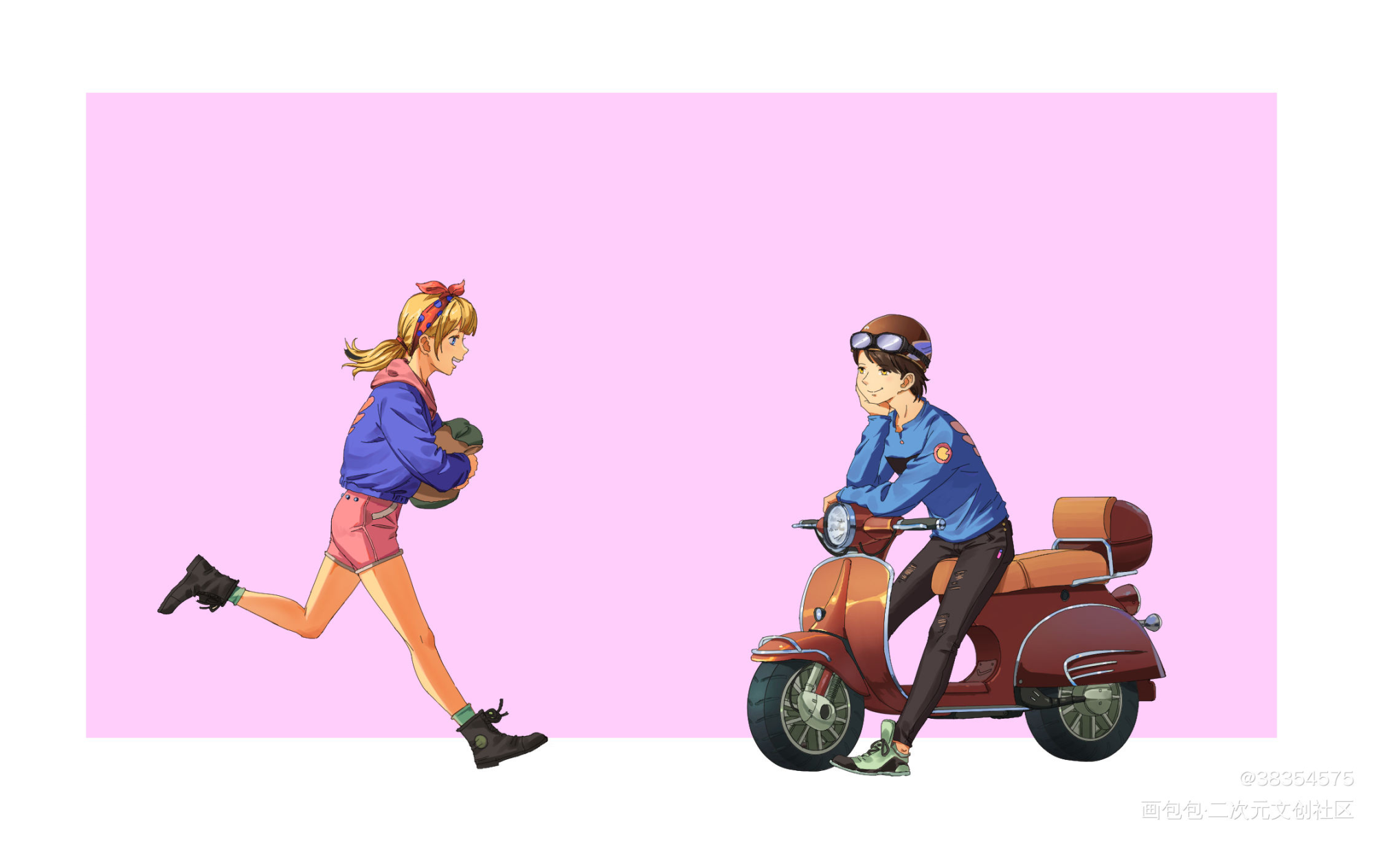 等待_日系插画原创绘画作品