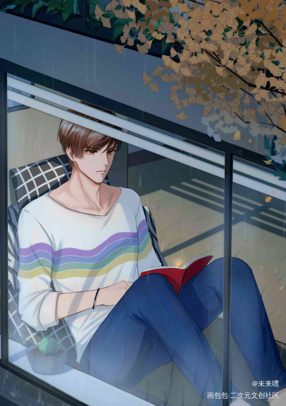 _恋与制作人白起绘画作品