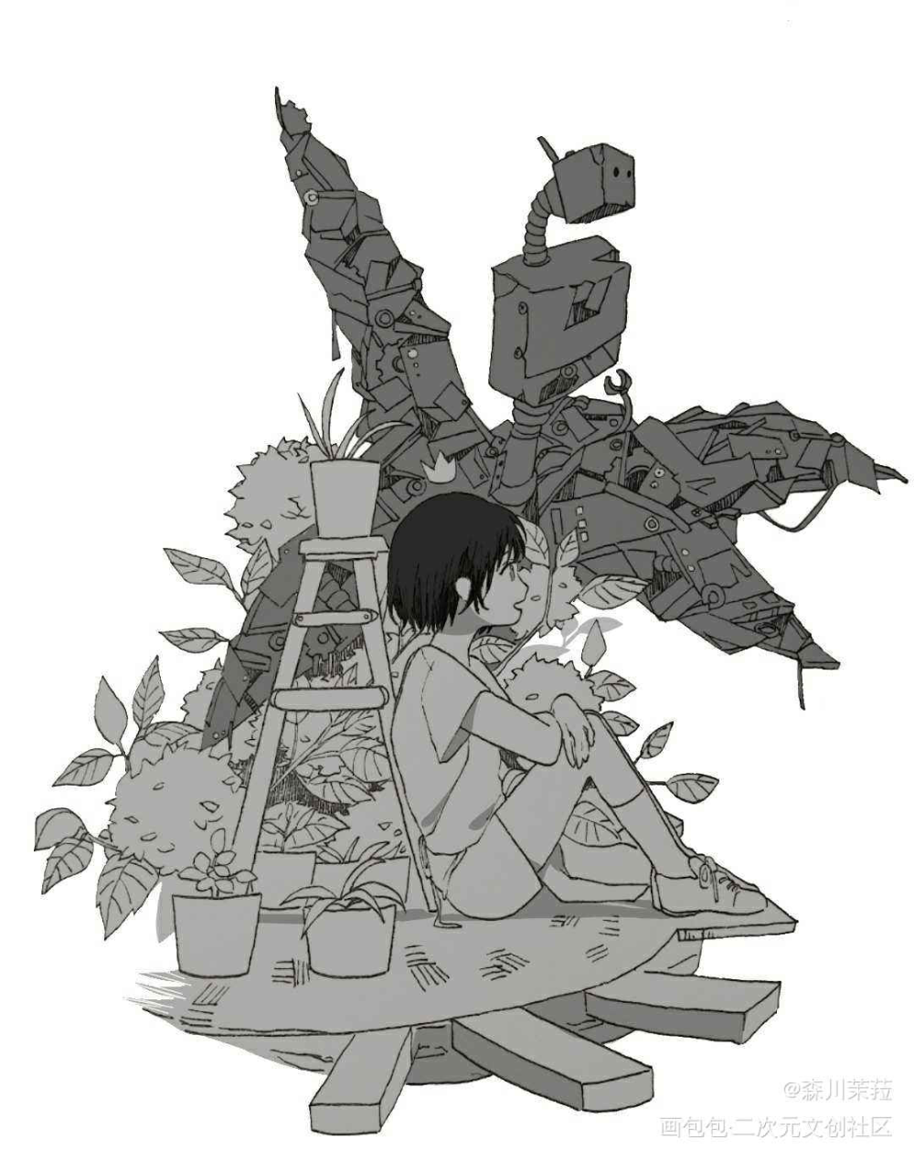 机器园丁_森川伞原创oc绘画作品