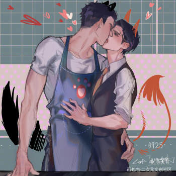 原顾结婚纪念日快乐_针锋对决188男团顾青裴原炀韩系同人绘画作品