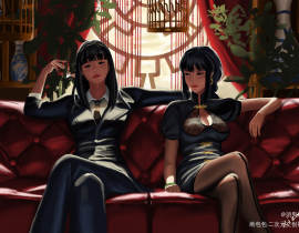 厚涂临摹，两个普通美女罢了。_绘画作品