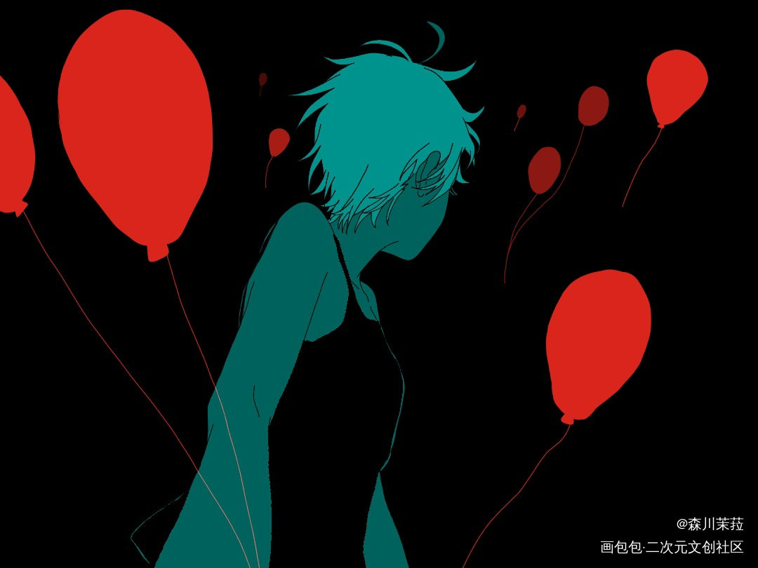 红_平涂原创绘画作品