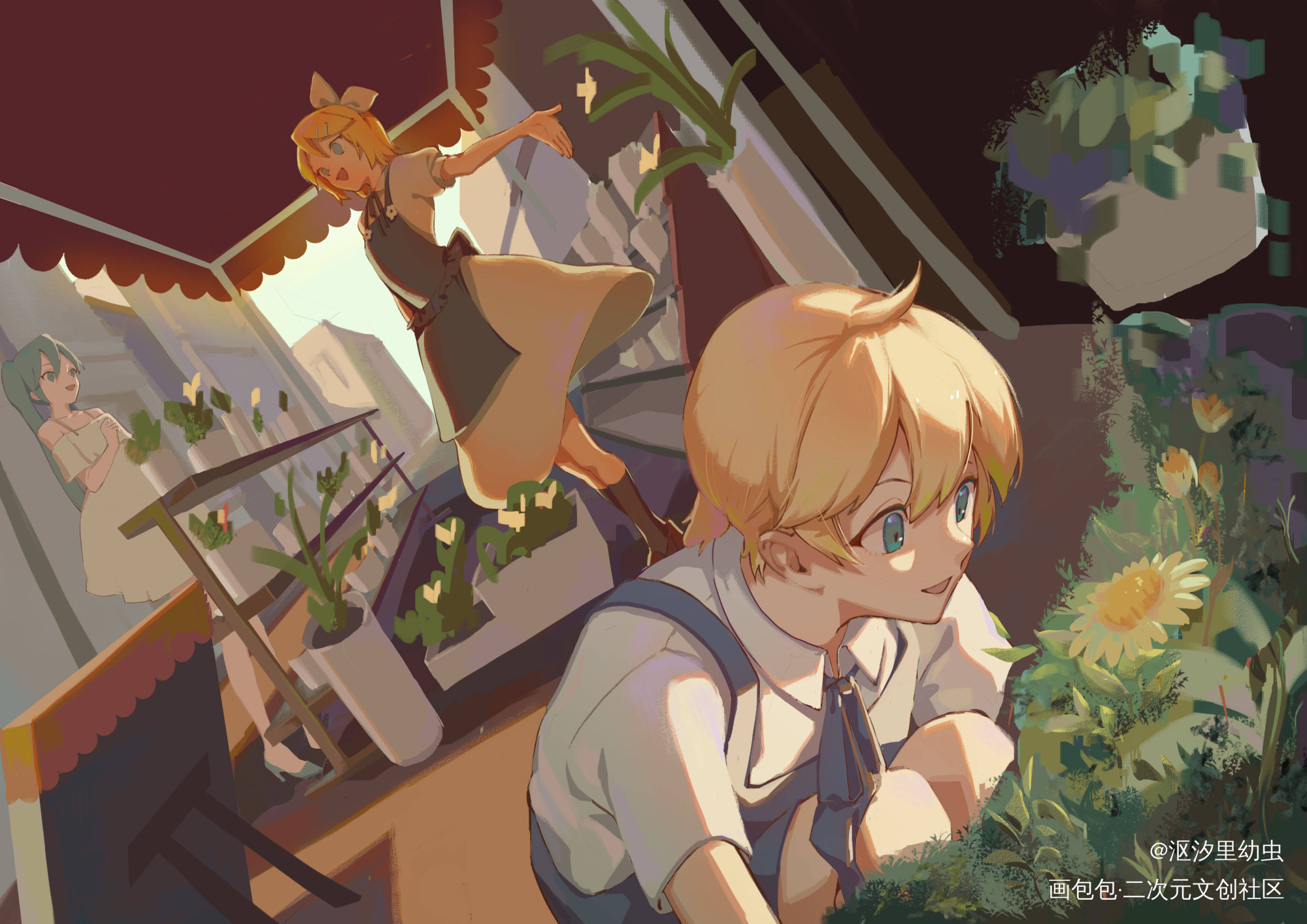 双子_VOCALOID镜音双子绘画作品