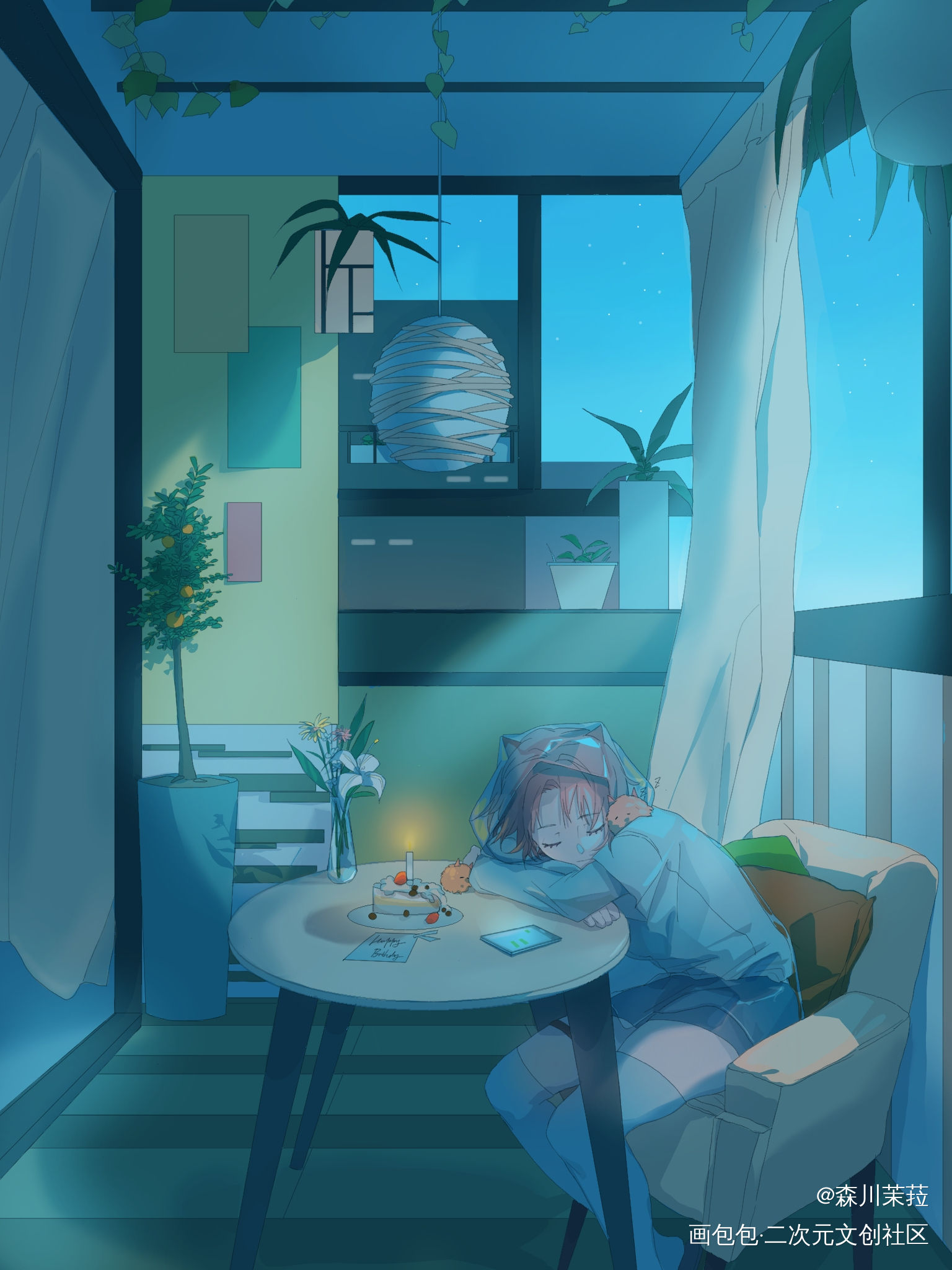 给朋友的生贺_平涂同人绘画作品