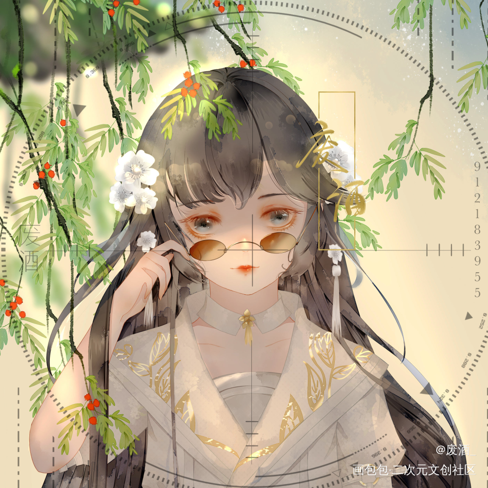 好久没发图了—_—_剑网3平涂日系头像插画同人绘画作品