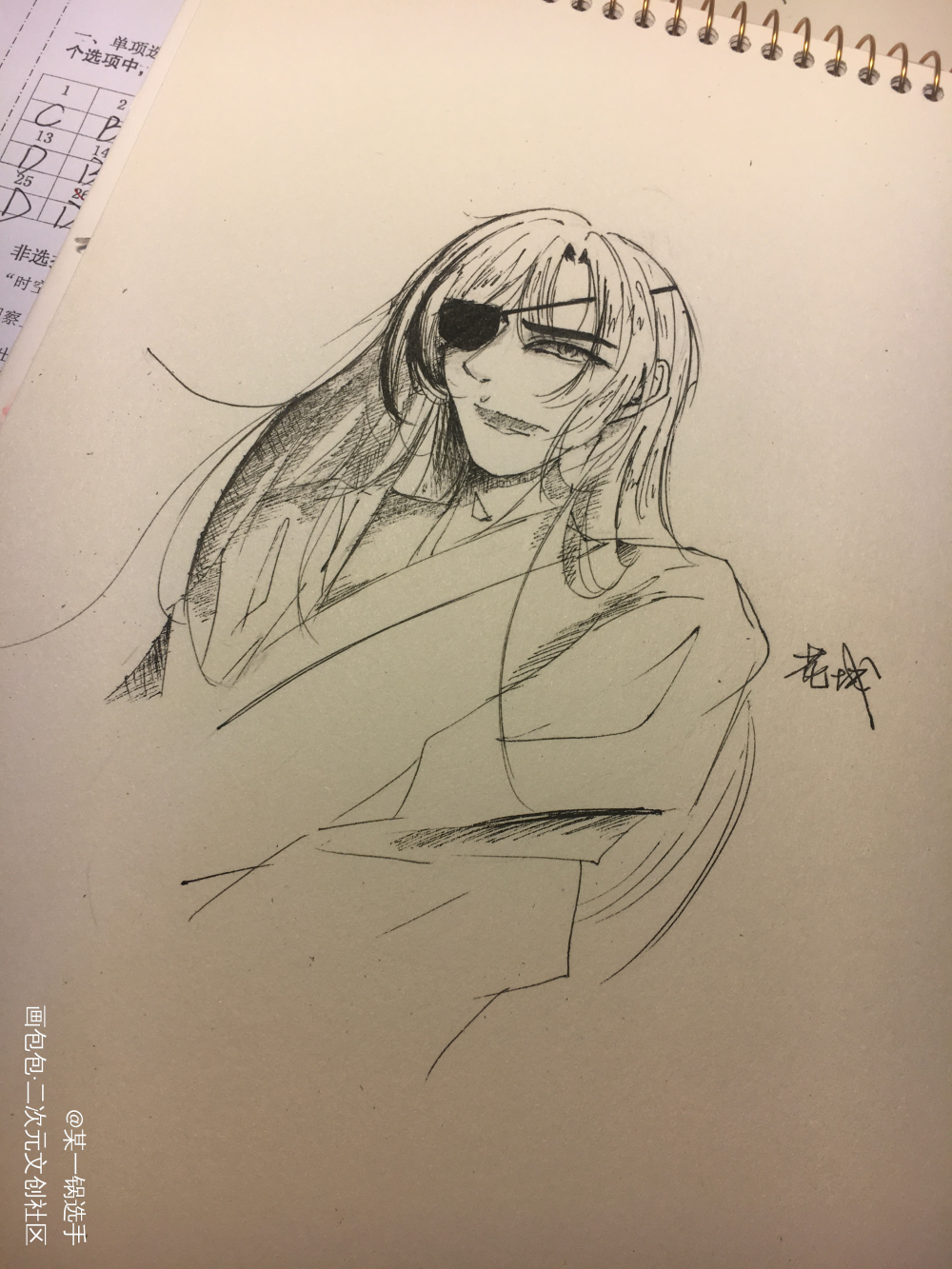 花城_天官赐福花城手绘黑白求点评我要上首推插画同人绘画作品