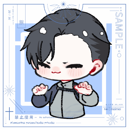 嗷呜~_火焰戎装188男团宫应弦任燚Q版模板绘画作品