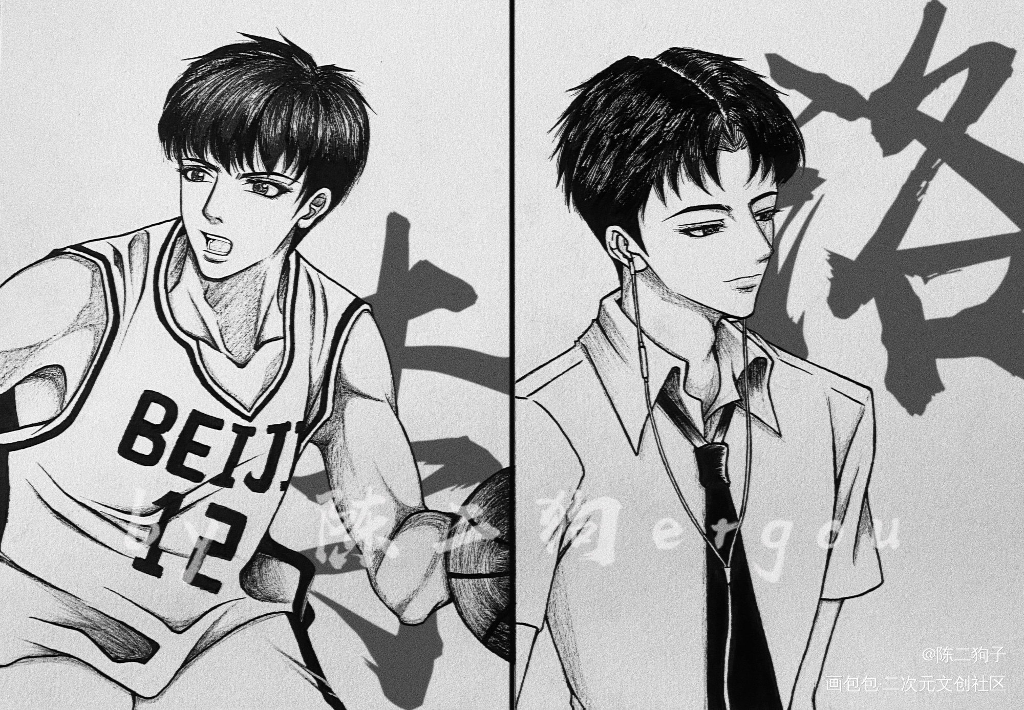 羿玉风情组_188男团洛羿李玉绘画作品