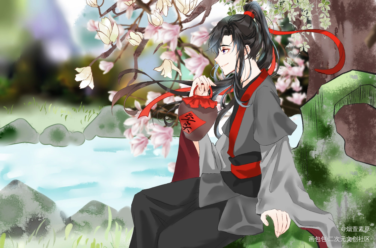 好久没画羡羡了,补上_魔道祖师魏无羡平涂求点评我要上首推插画同人