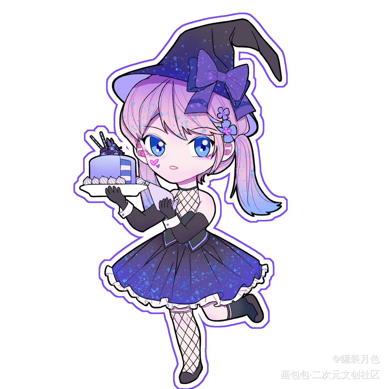 蓝毒♡_明日方舟蓝毒平涂日系Q版求点评头像插画同人绘画作品