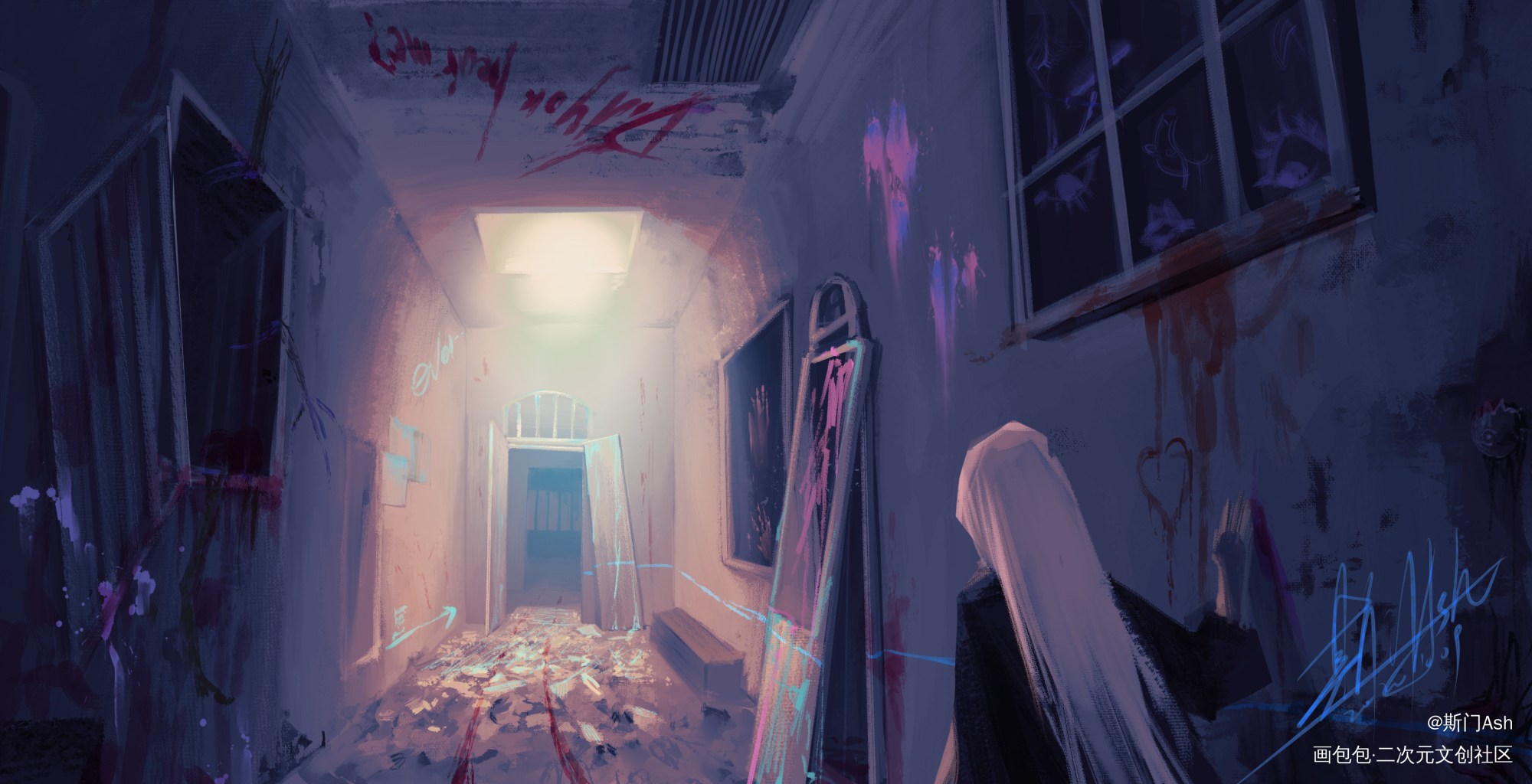病房_厚涂插画Asher原创原创ococ绘画作品
