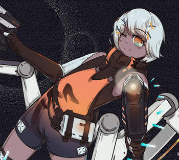 战双_战双帕弥什苏菲亚61银牙平涂日系绘画作品