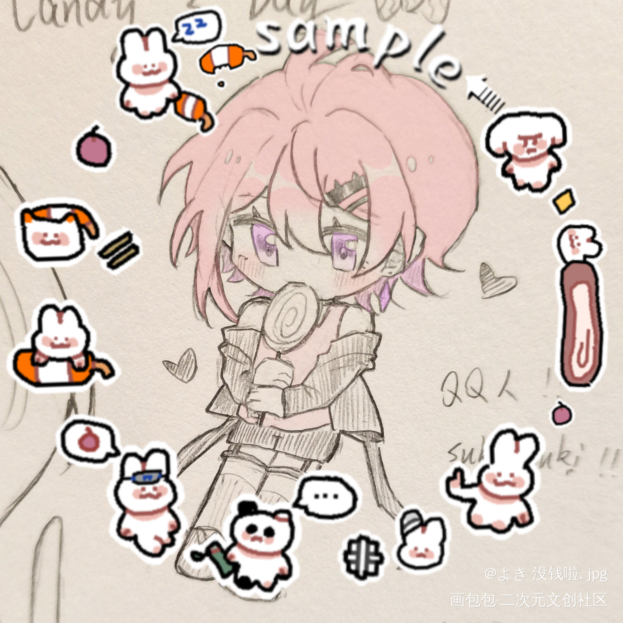 一批旧图补档_dearvocalistmomochi厚涂日系Q版原创oc绘画作品