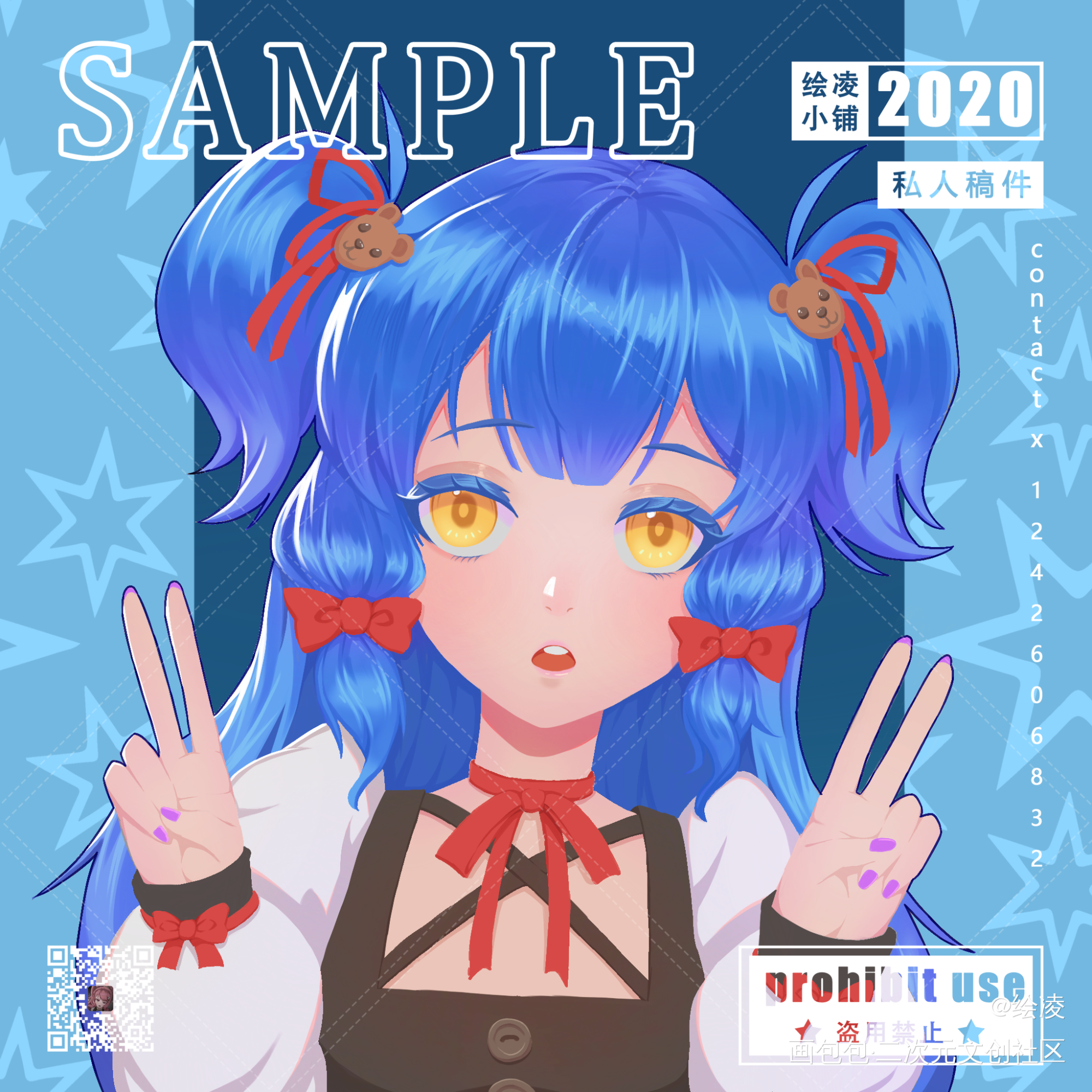 人物头像约稿样品_日系头像原创原创绘画作品
