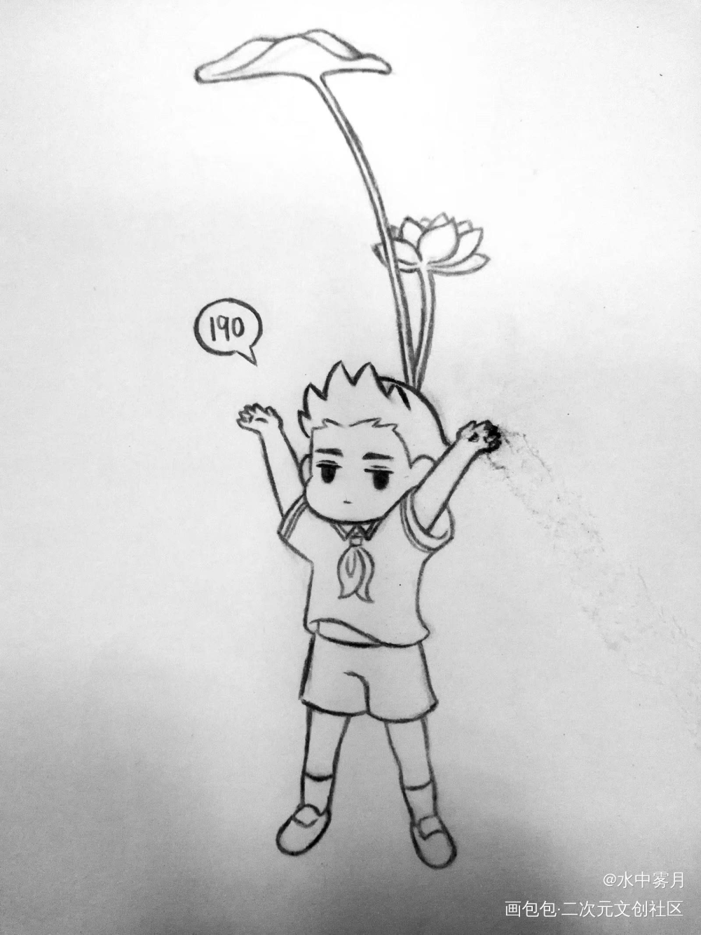 _非人哉哪吒铅绘手绘临摹绘画作品