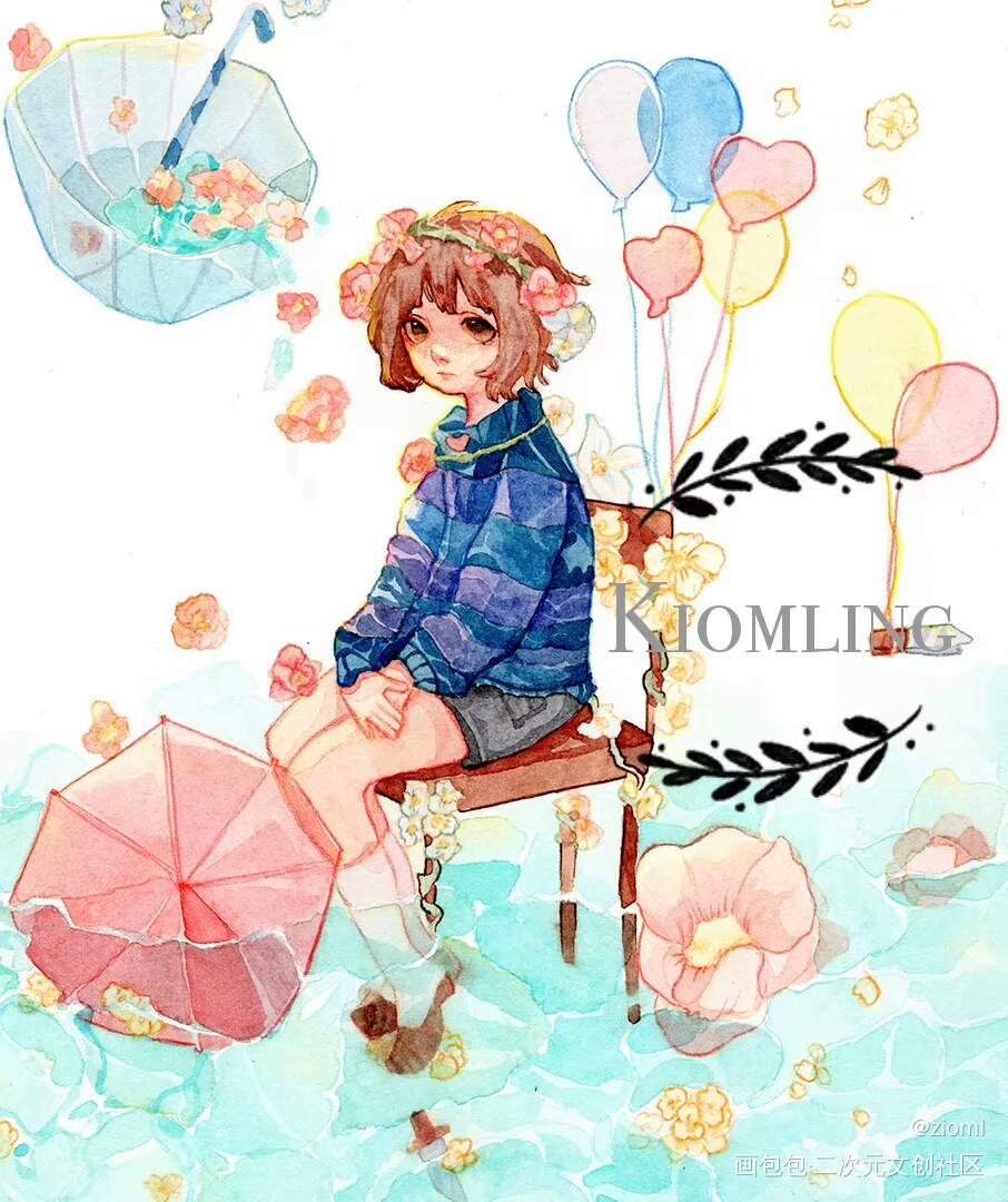 前几年的水彩_传说之下水彩我要上首推插画绘画作品