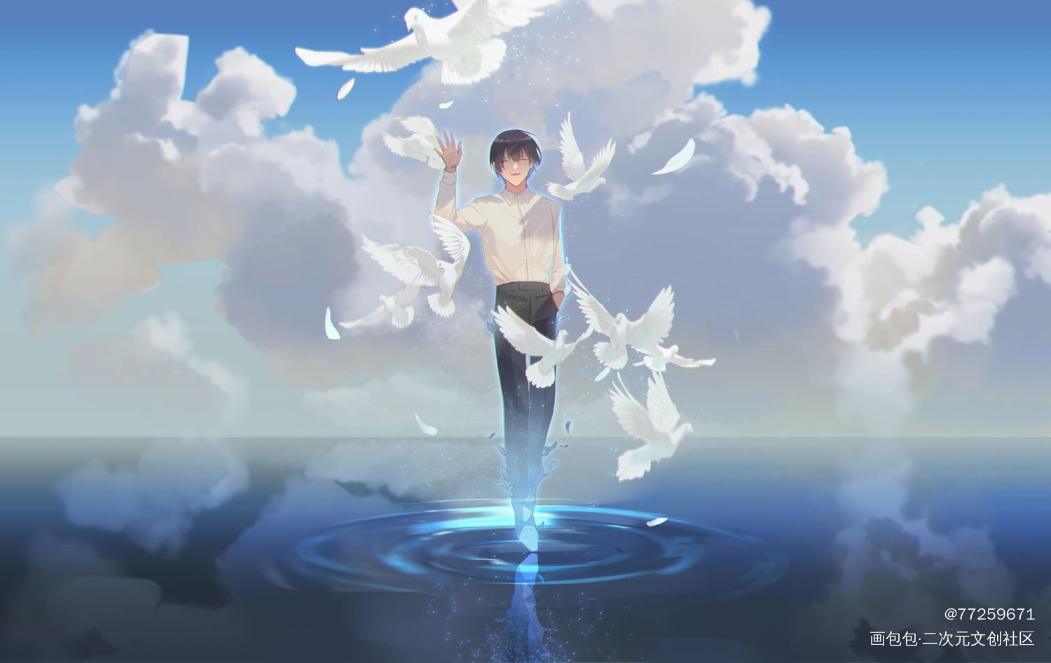 吞海相关_吞海吴雩步重华平涂日系同人绘画作品