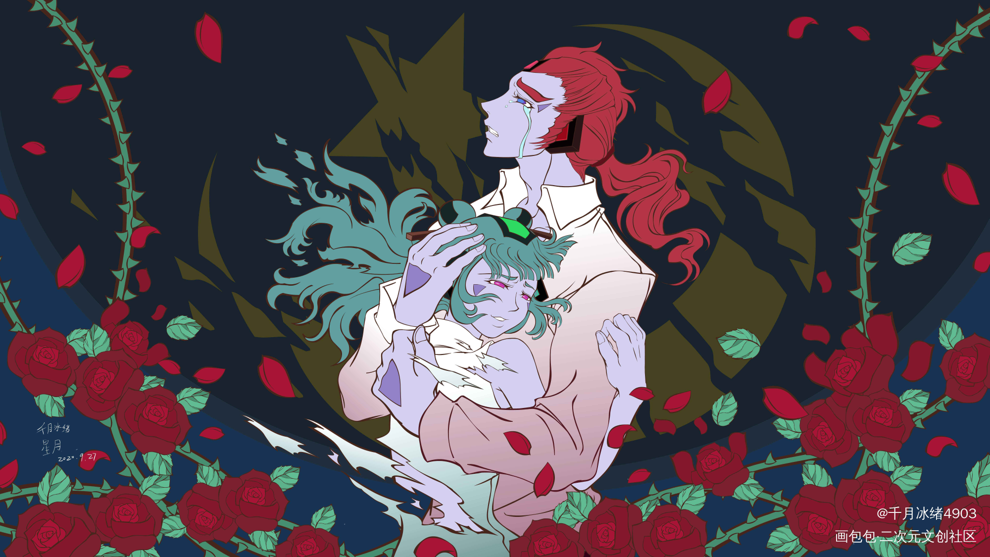 平涂风格系列——开联刀子角色。_开心超人联盟平涂插画同人绘画作品