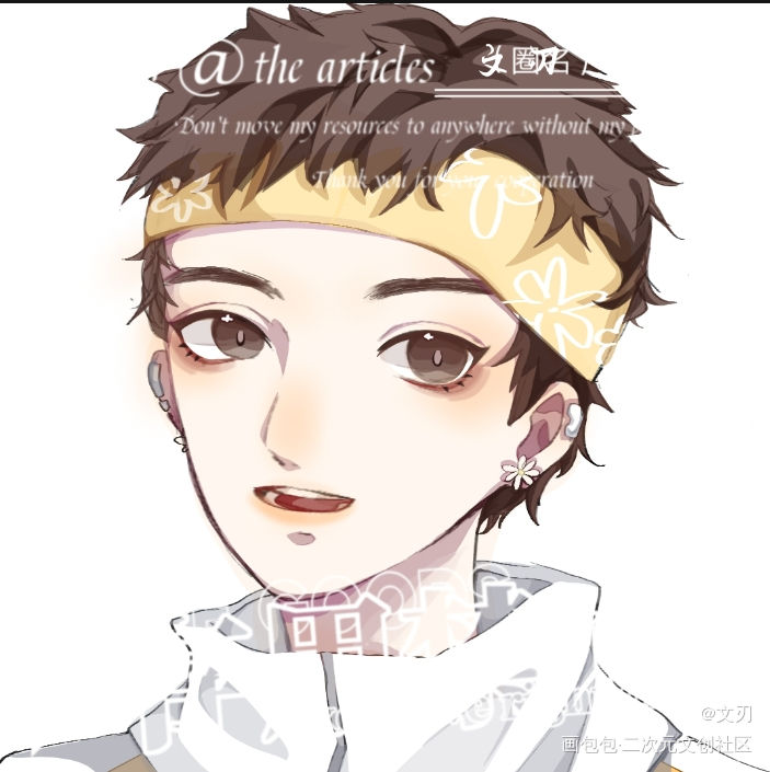 (❁´◡`❁)*✲ﾟ*_小白杨188男团白新羽平涂日系Q版我要上首推头像同人绘画作品