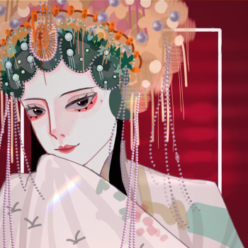 我国京剧  旦_鬓边不是海棠红商细蕊厚涂插画同人鬓边绘画作品