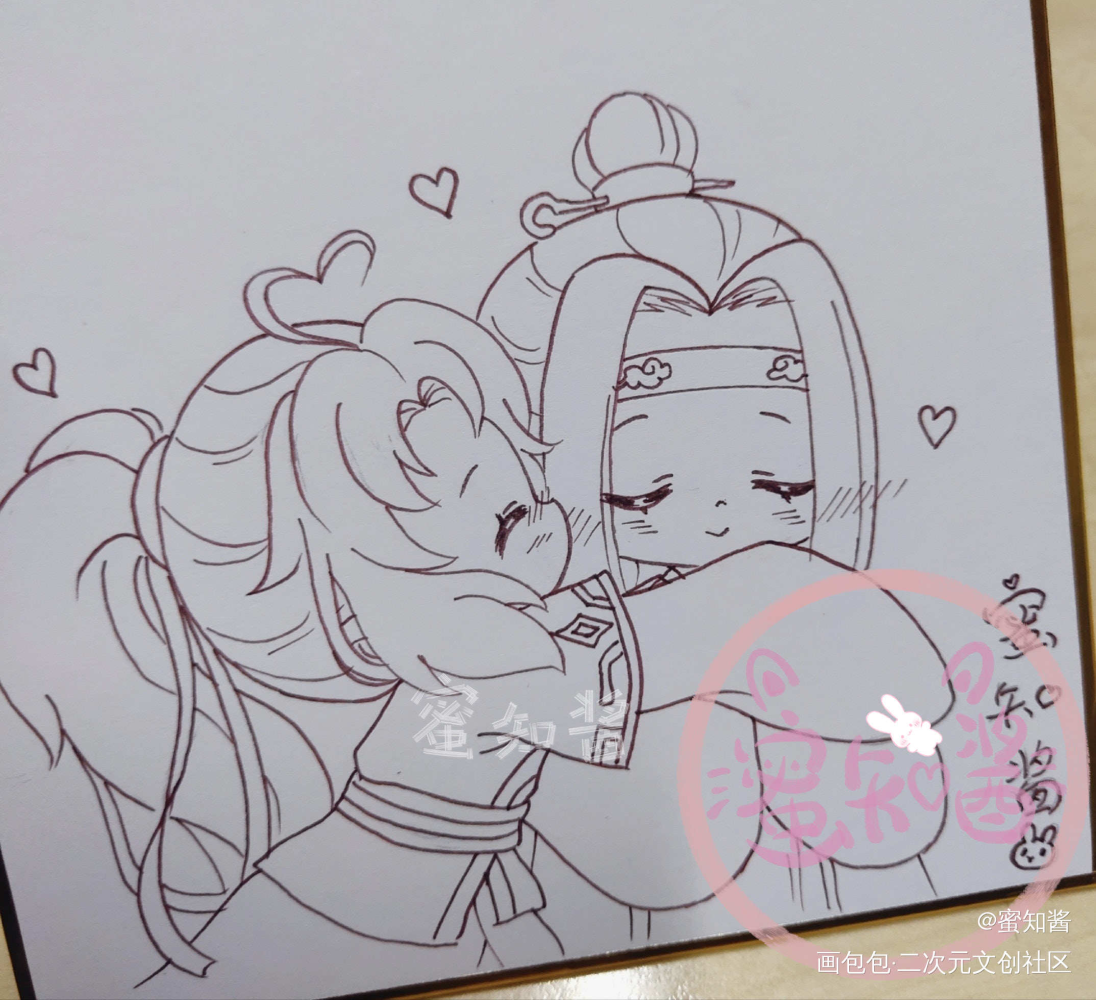 魔道祖师Q版忘羡同人手绘_魔道祖师忘羡蓝忘机魏无羡魏无羡蓝忘机日系Q版我要上首推插画同人魔道祖师，天官赐福魔道祖师Q版绘画作品