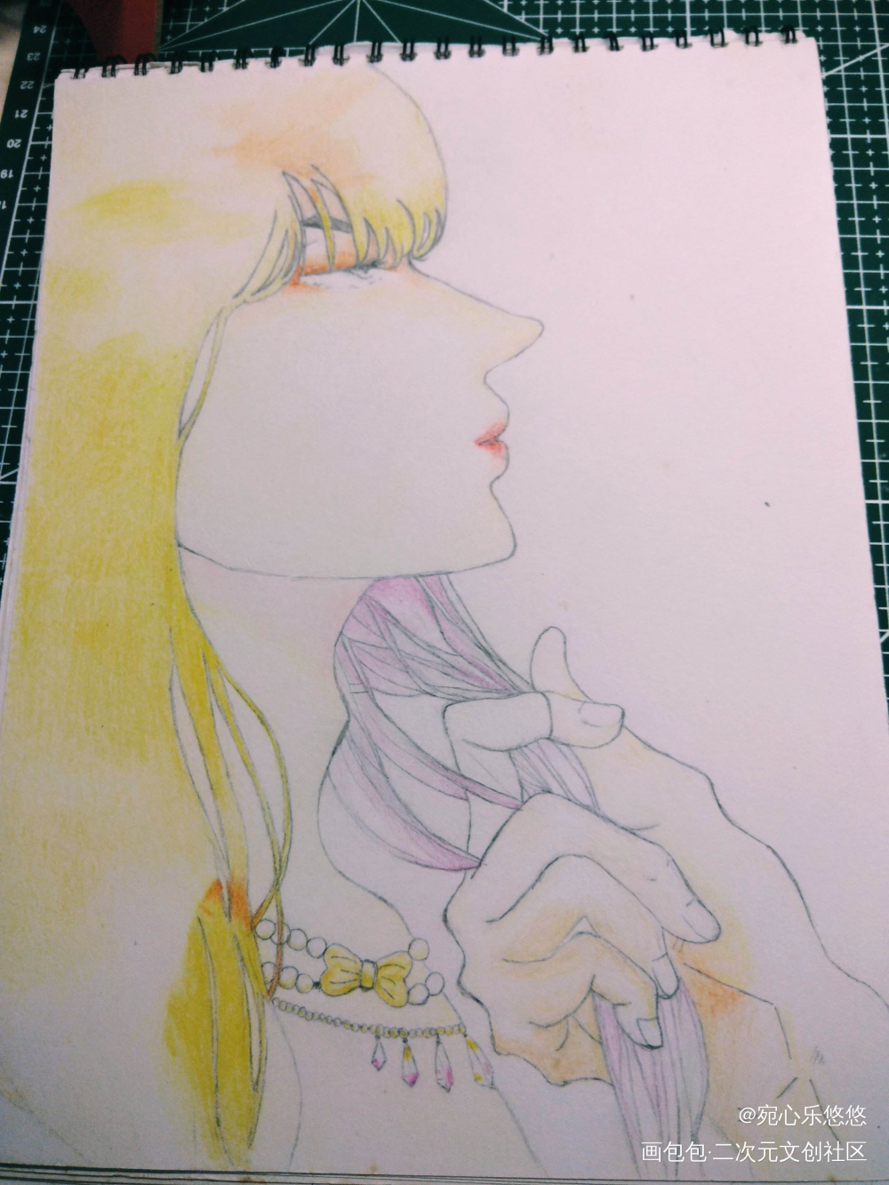 《在宇田町大街等着你》彩铅_平涂我要上首推插画临摹绘画作品