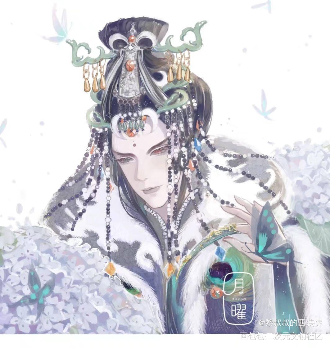 黑罪孔雀_霹雳布袋戏黑罪孔雀弁袭君绘画作品