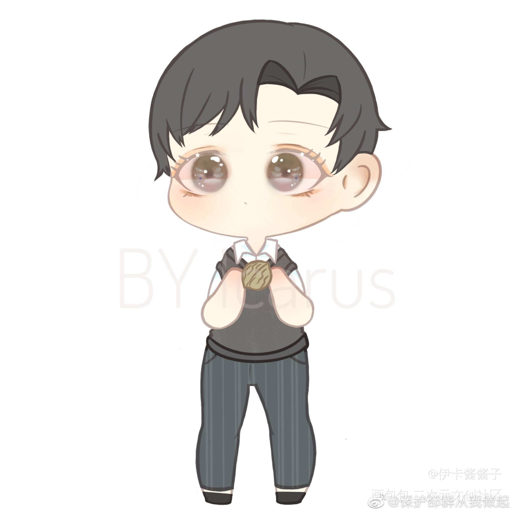 我敲核桃给你吃啊_188男团何故宋居寒Q版同人绘画作品