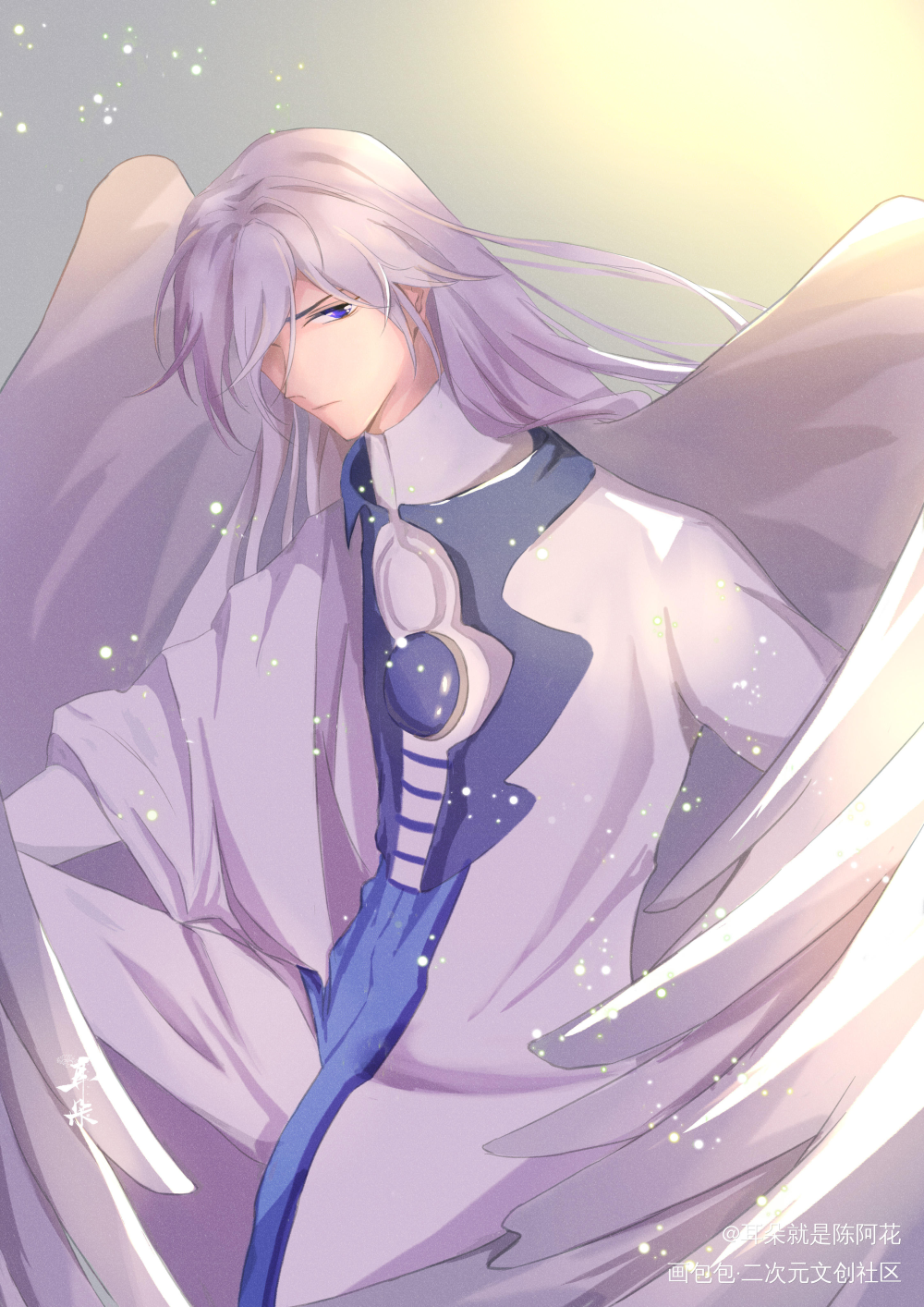 我永远爱清冷美人~_魔卡少女樱月平涂日系插画同人绘画作品