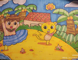 儿童画《一起跳舞》_绘画作品