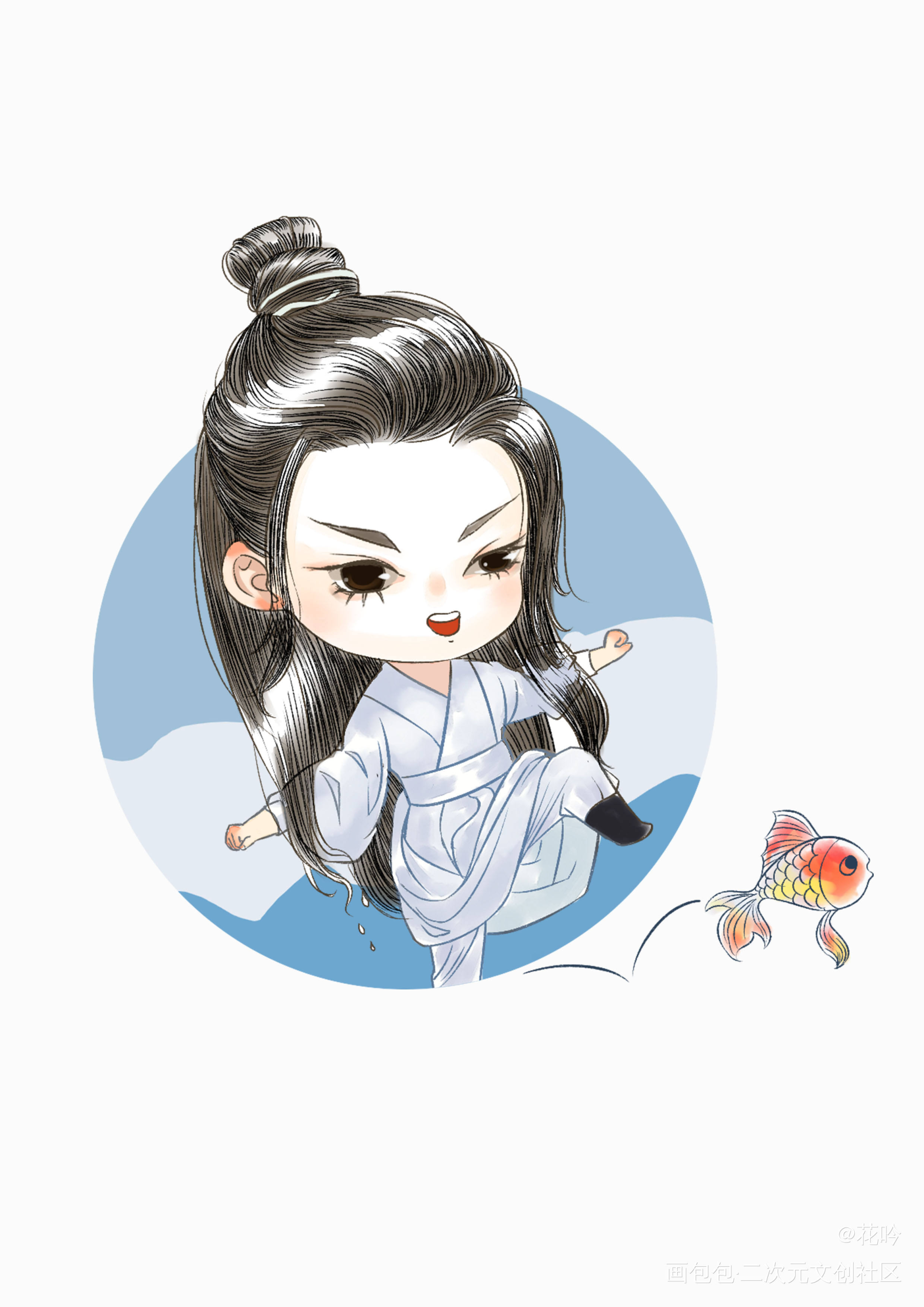 一天天，啥也不是_Q版求配文我要上首推头像插画同人魔道祖师Q版oc绘画作品