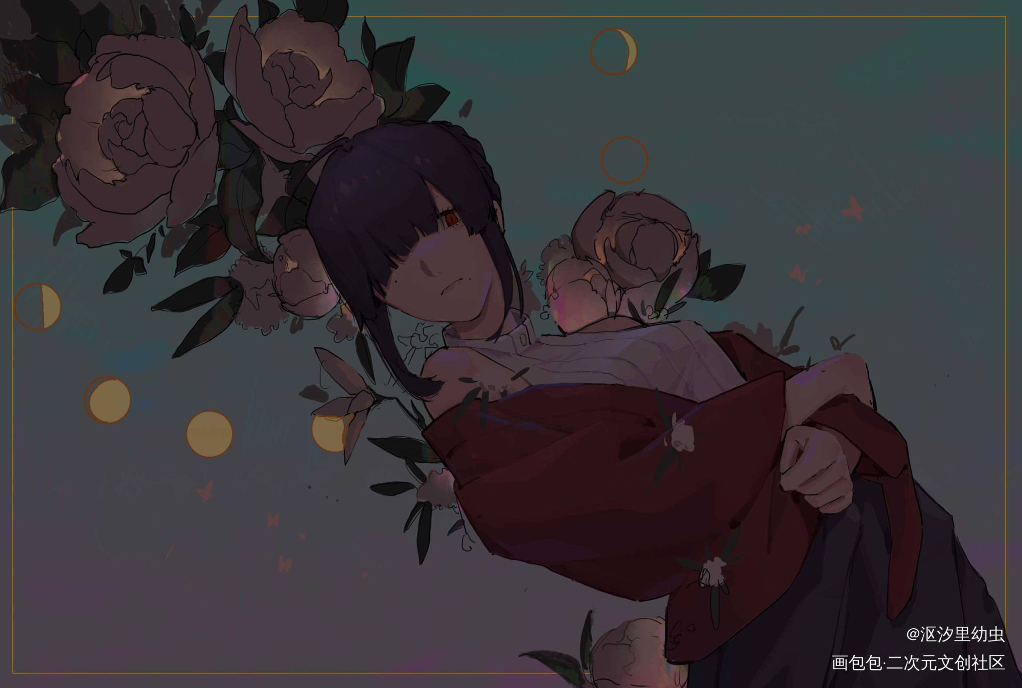 白梅_花烛之白白梅绘画作品